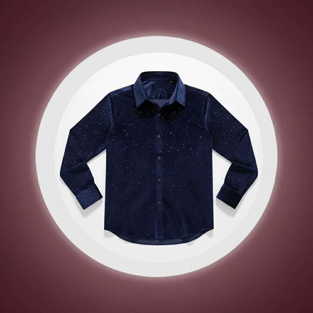 Men’s Starlight Sequin Shirt – Casual Business Punk Style | Shiny Long-Sleeve Party Top