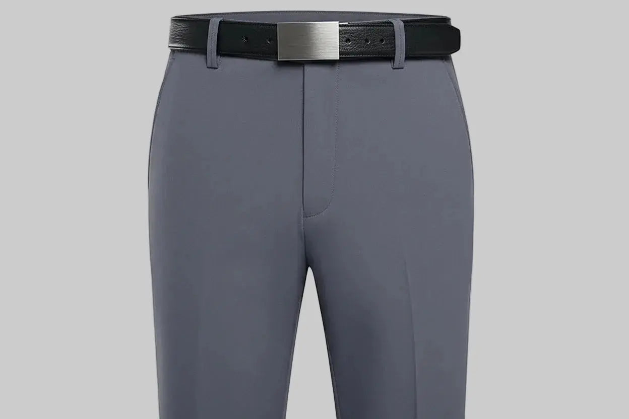 Suit Pants Men Business Casual Trousers Formal Dress Straight Pants Elastic Black Navy Blue Male Clothing Luminara