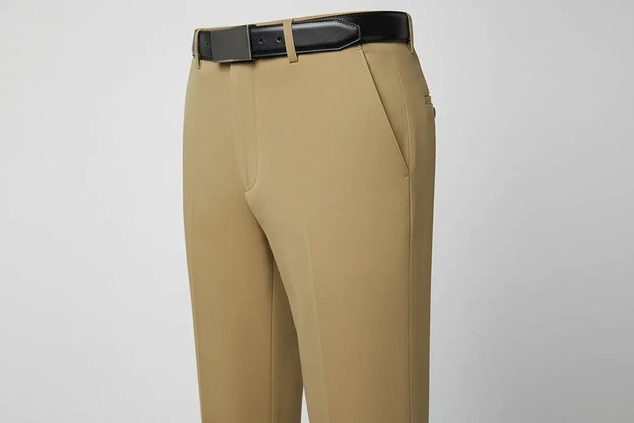 Suit Pants Men Business Casual Trousers Formal Dress Straight Pants Elastic Black Navy Blue Male Clothing Luminara