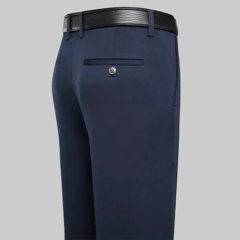 Suit Pants Men Business Casual Trousers Formal Dress Straight Pants Elastic Black Navy Blue Male Clothing Luminara