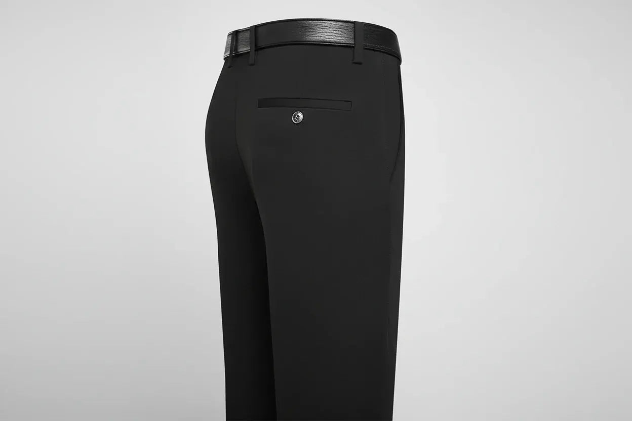 Suit Pants Men Business Casual Trousers Formal Dress Straight Pants Elastic Black Navy Blue Male Clothing Luminara