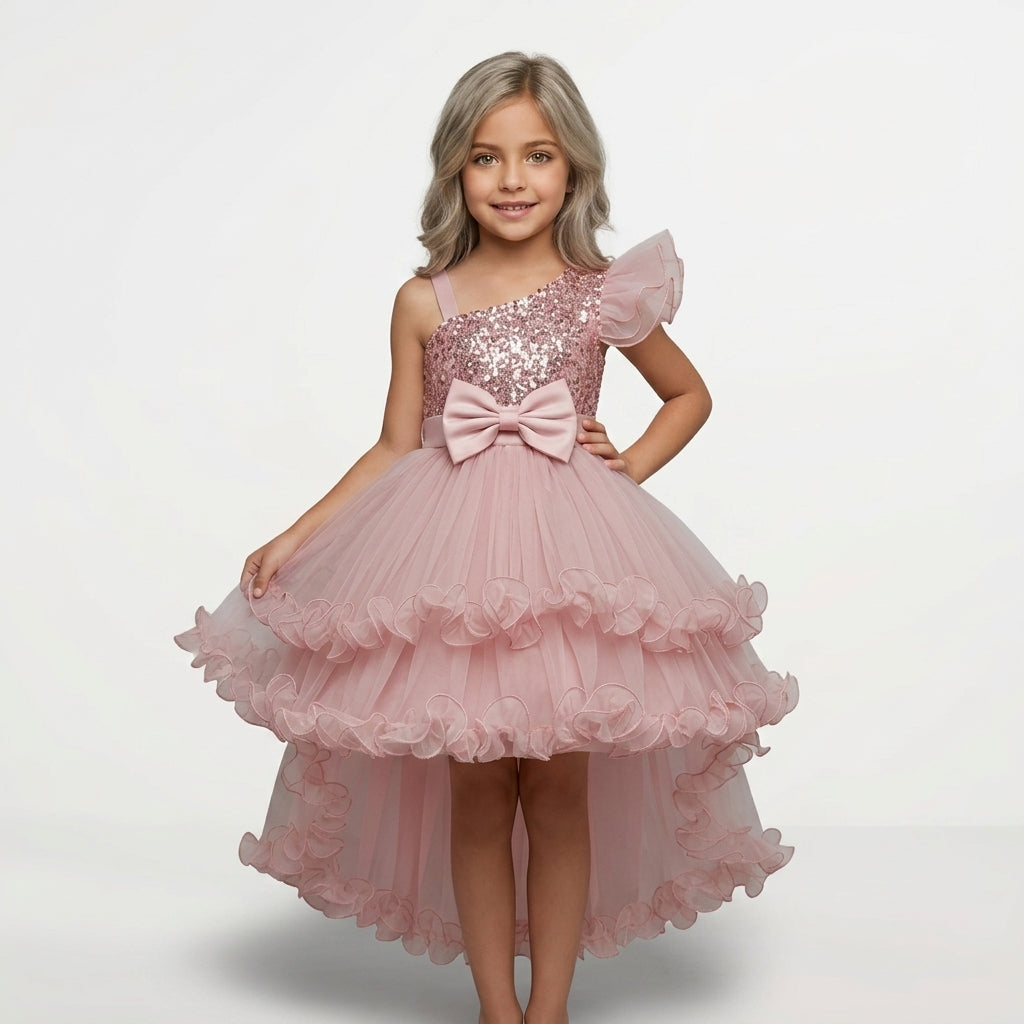 Girls Sequin Princess Dress – Elegant Party & Wedding Dress for Kids