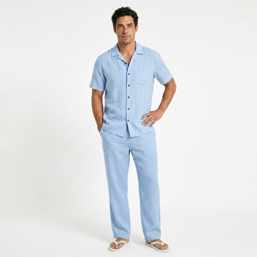 Men’s Summer Linen Beach Set – 2 Piece Vacation Outfit 2026