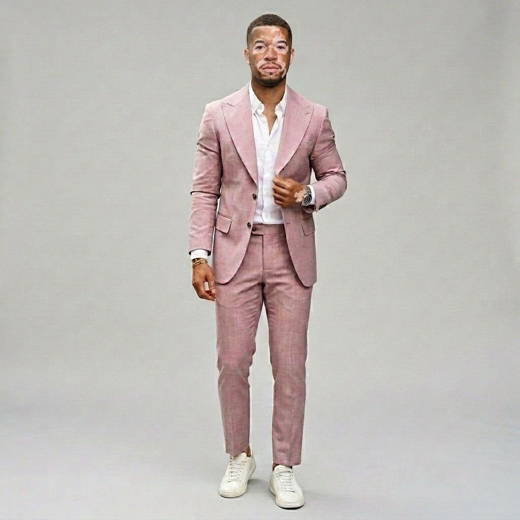 Men’s 2-Piece Linen Suit Slim Fit – Summer Wedding & Outdoor Formal Suit
