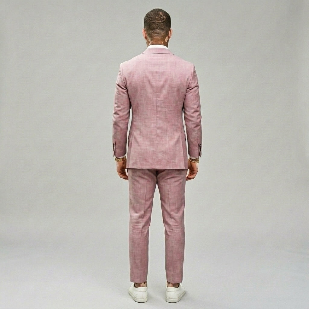 Men’s 2-Piece Linen Suit Slim Fit – Summer Wedding & Outdoor Formal Suit