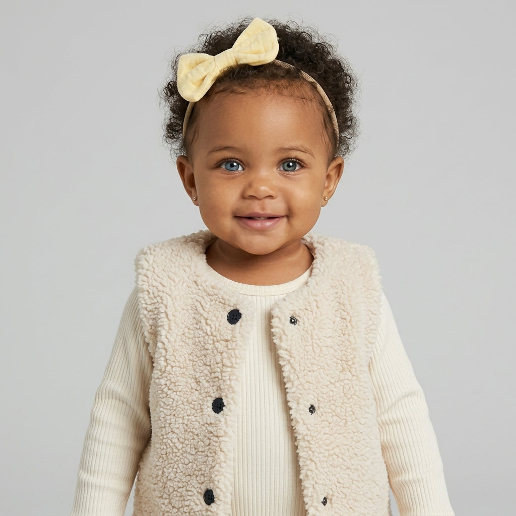Baby & Kids Teddy Fleece Vest – Sleeveless Autumn Jacket