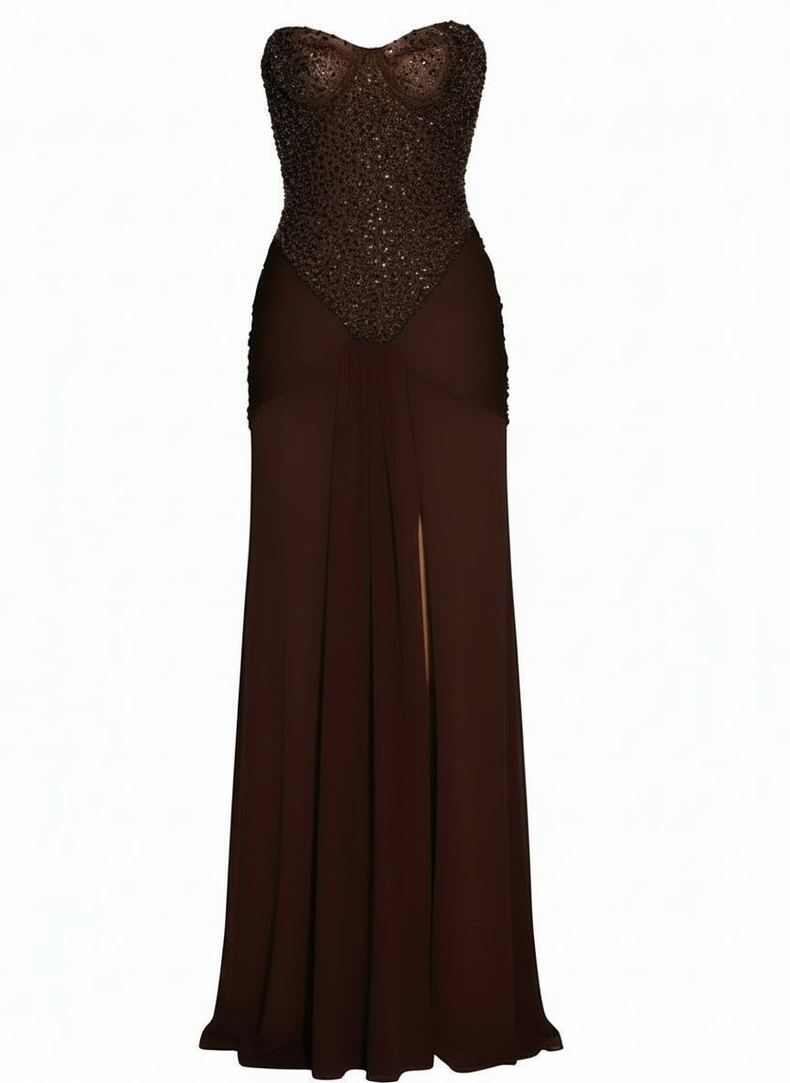 Lustré – Elegant Sparkle Off-Shoulder Maxi Dress | LUMINARA